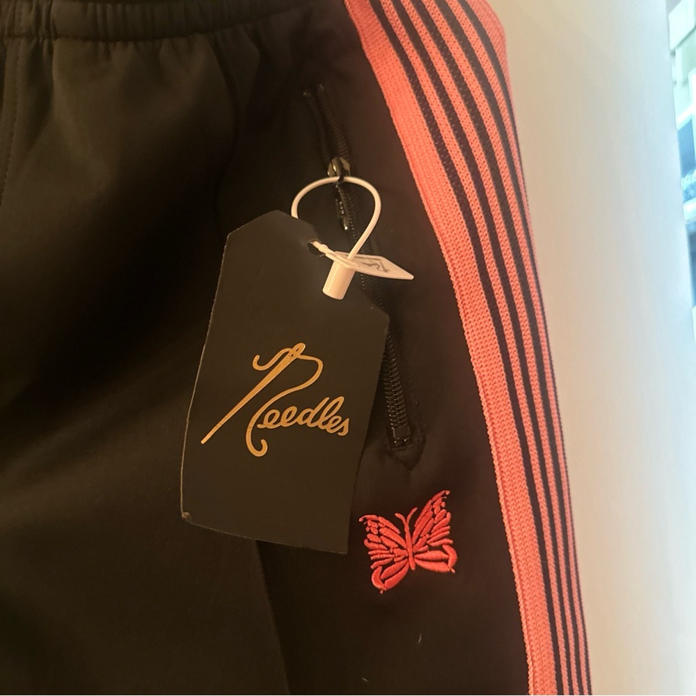 Needles Black Pants with Pink Accents Unisex Womens med mens Small